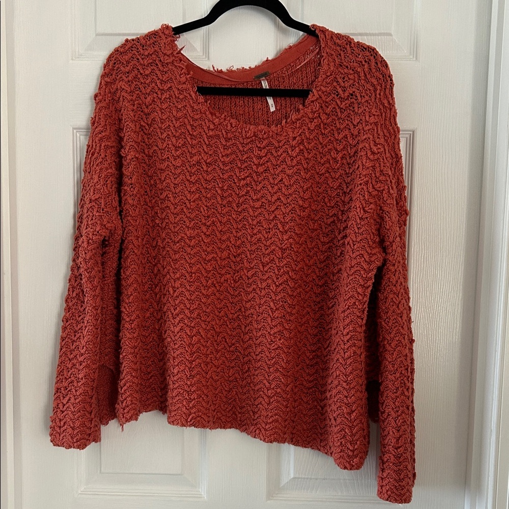 Free People Textured Coral Sweater